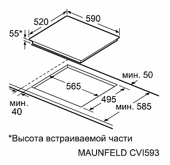картинка Варочная панель Maunfeld CVI593SFBK LUX 